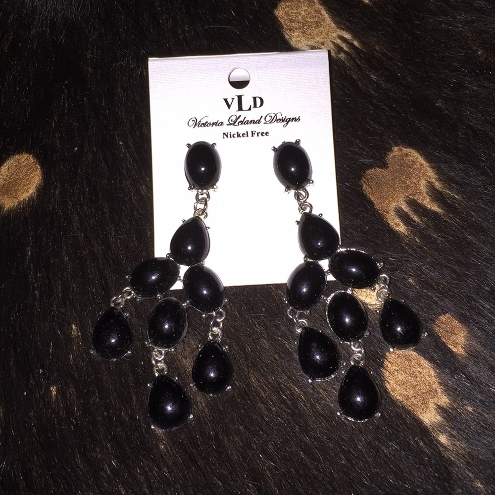 Black bubble earrings